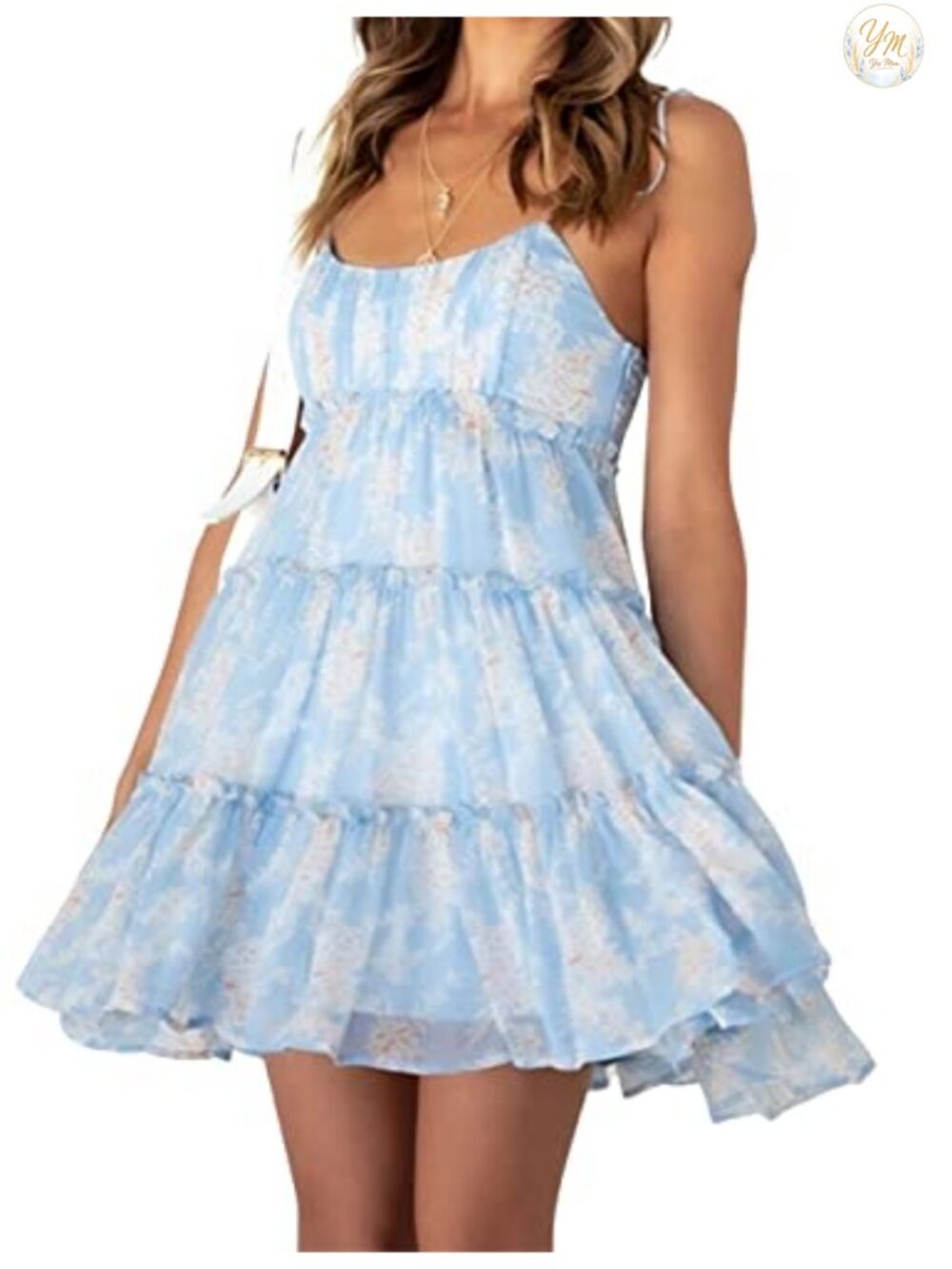 Boho Floral Mini Dress Spaghetti Strap Ruffle Sundress